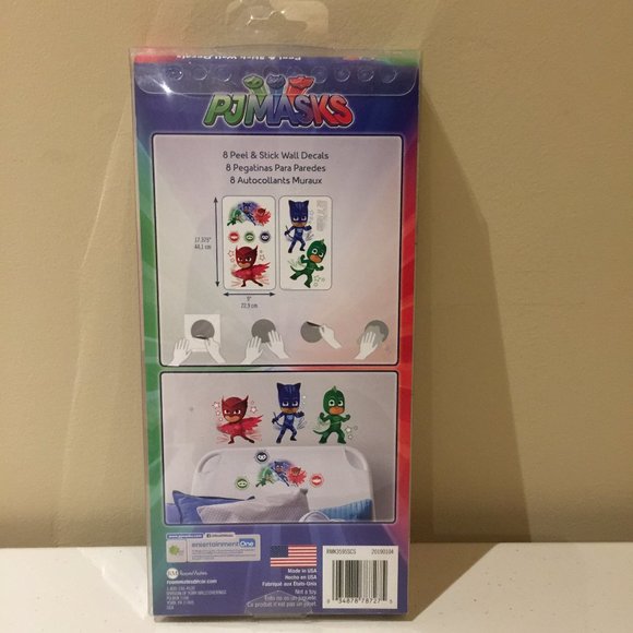 Pj Masks Glow in the Dark Set of 8 Wall Decals Children's - Picture 4 of 8